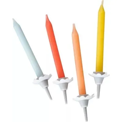 Fackelmann 52514 - Lot de 24 bougies anniversaire + 12 bobèches