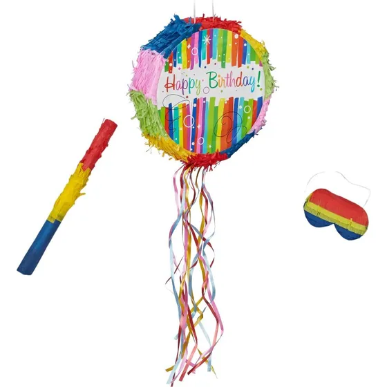 Pinata Set Geburtstag avec Stab et Masque