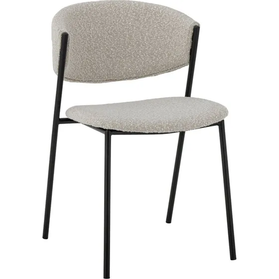 Bloomingville Marlo - Chaise de salle à manger blanc tissu bouclé