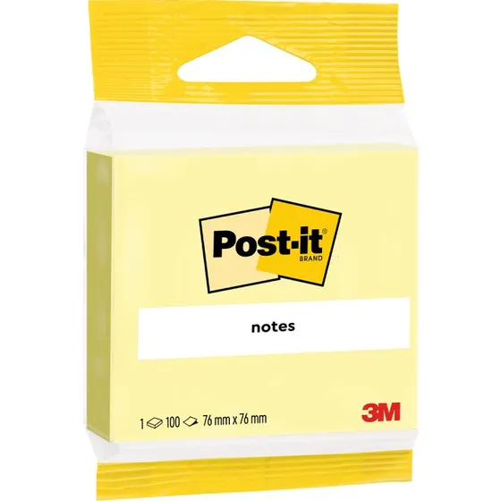 3M Post-it Jaune Canari 76x76 mm, 100 feuilles