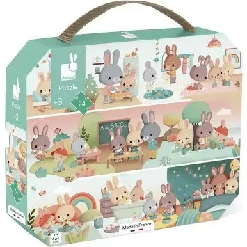 Janod Puzzle Une Journée 24 pièces en valisette