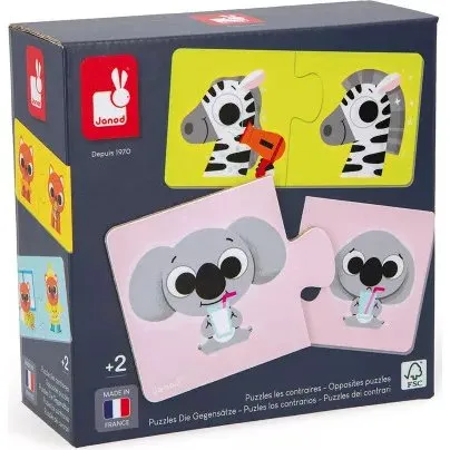 Janod Puzzles les Contraires - 12 puzzles à 2 pièces