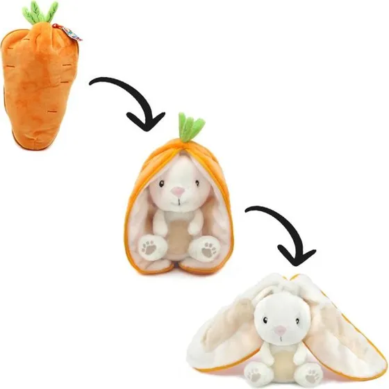 Flipetz Lapin/Carotte Peluche Réversible