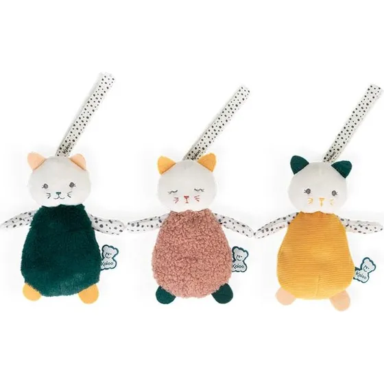 Kaloo Set de 3 Doudous Sensoriels Chat