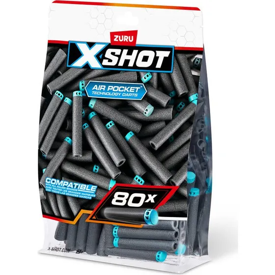X-Shot Flèchettes en mousse 80 pièces - Gris/Bleu