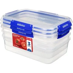Sistema Klip It Plus - Boîtes Rectangulaires 2,2L (Lot de 3)