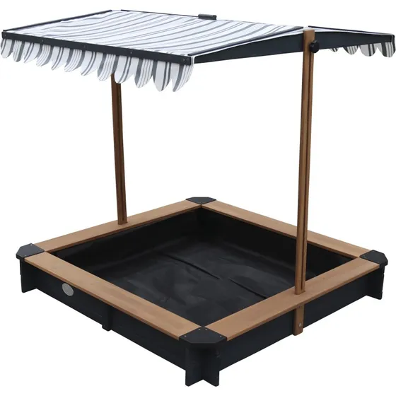 AXI Lily Bac à sable 118x118x118 cm anthracite/marron avec toit pivotant