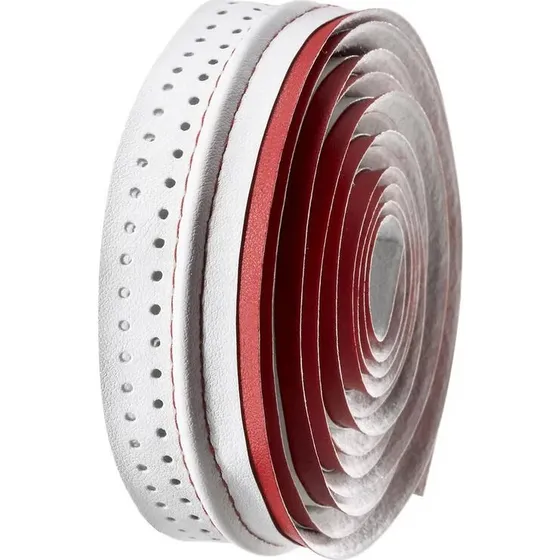 VLT - Ruban Guidon Route Microfibre Perforée Rouge/Blanc