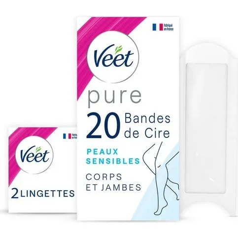 Veet PURE Bandes de Cire Froide Corps x20