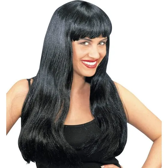 Perruque Brune  Frange Longue - Cheveux Synthtiques
