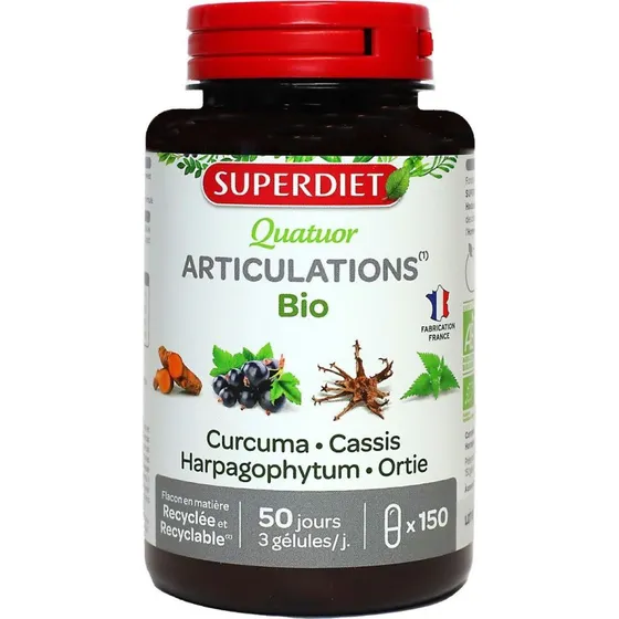 Superdiet Quatuor Articulations Bio 150 gélules