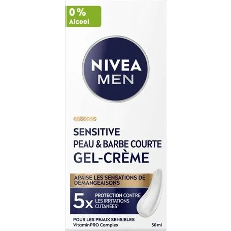 Nivea Men Sensitive Gel-Crme Visage & Barbe Courte 50 ml