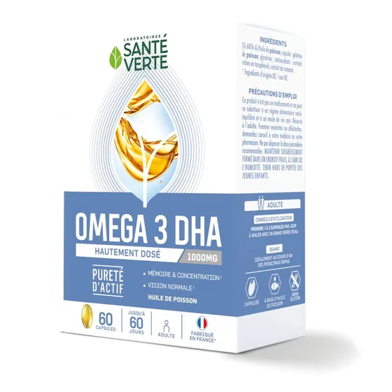 Santé Verte Oméga 3 1000mg DHA 60 Capsules