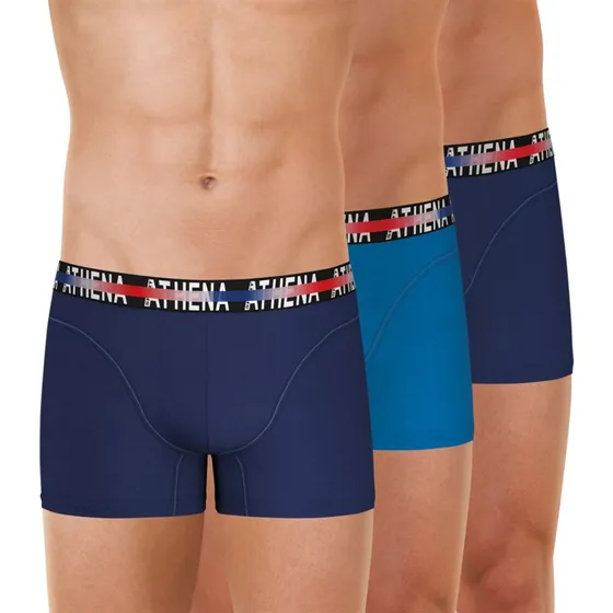 Athena Lot de 3 Boxers Endurance 24h Noirs