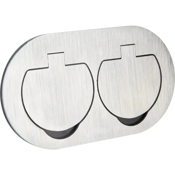 Protec Prise de Sol Rond 16A 2P+T IP55 Métal Brossé