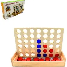 Jeu 4 en Ligne Bois FSC 17x23cm