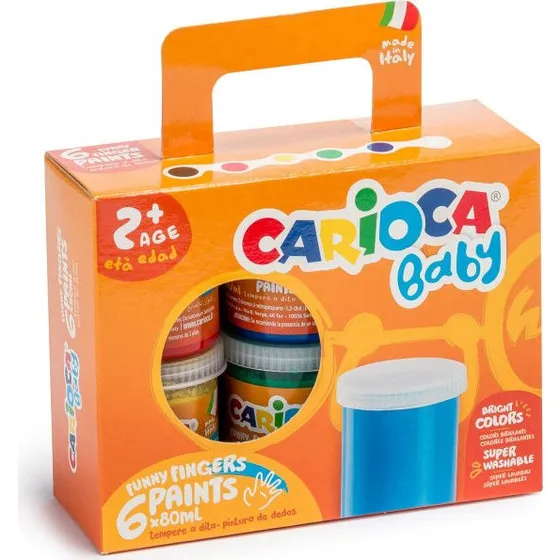 Carioca Tempera Baby - 6 pots peinture au doigt 2+