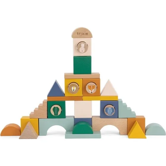 Trixie - Blocs de Construction en Bois 31 Pièces