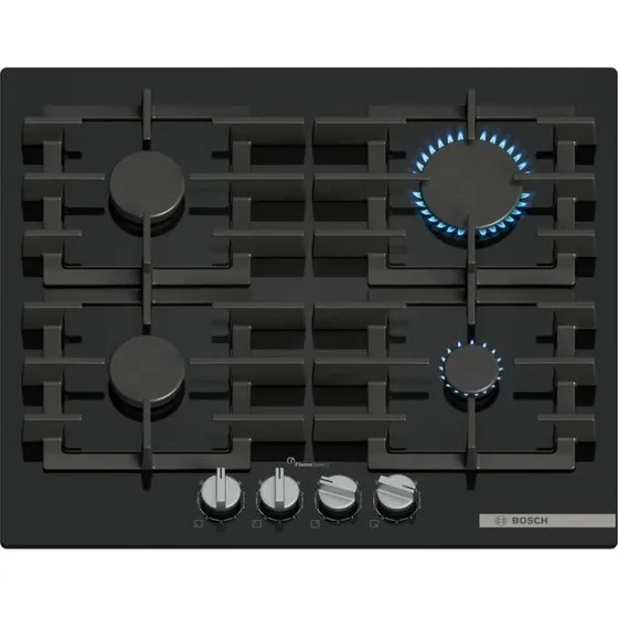 Bosch Série 6 PPP6A6I40 - Table de cuisson gaz 4 foyers noir 60 cm