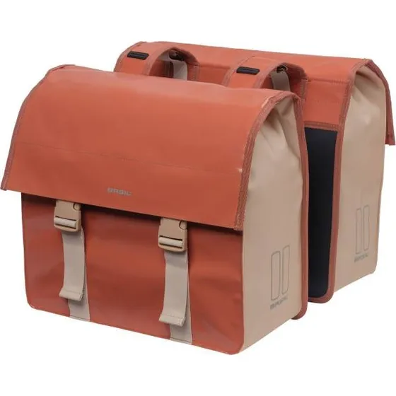 Basil Urban Load Sacoche Double Rouge Terre/Rose