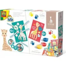 SES CREATIVE Sophie la Girafe - Kit Coloriage & Peinture 2 en 1