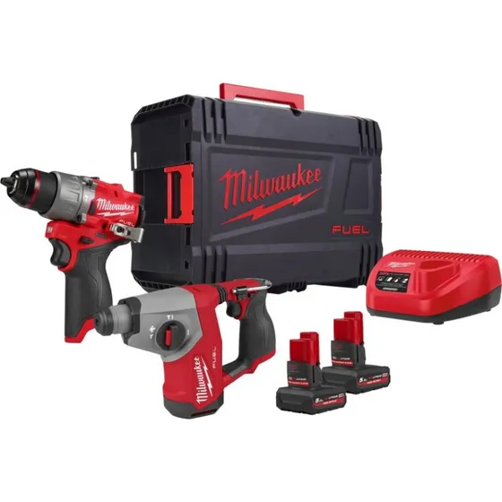 Milwaukee M12 FPP2BG2-502X Kit Perceuse-Marteau 12V