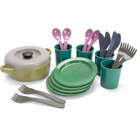 Dantoy Set de repas Green Bean 22 pcs recyclé
