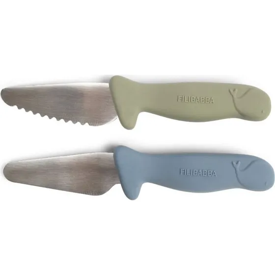 Filibabba Set de 2 Couteaux d'Apprentissage Bleu/Vert