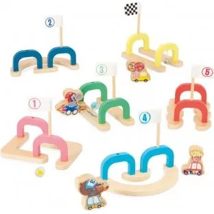 Janod Applepop Jeu de billes en bois, 2 billes, 1-4 joueurs