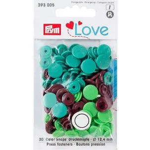Prym Color Snaps Vert et Marron - 30 Pièces