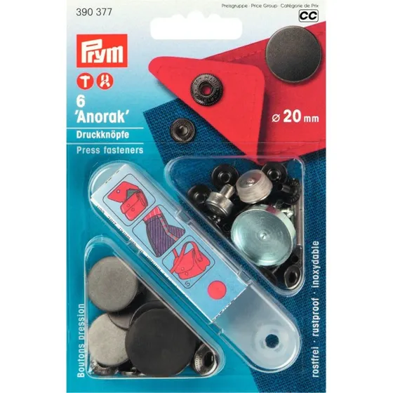 Prym Boutons Pression Anorak 20 mm Bruni Mat