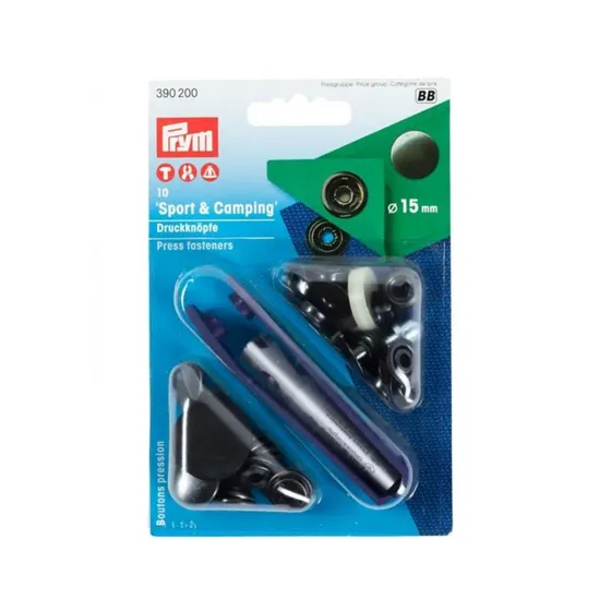 Prym Anorak Press Studs Refill Noir 15mm - 10 pièces