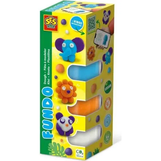 SES Creative FunDo - Pâte à modeler Animaux Sauvages (3x90g + 1x40g)