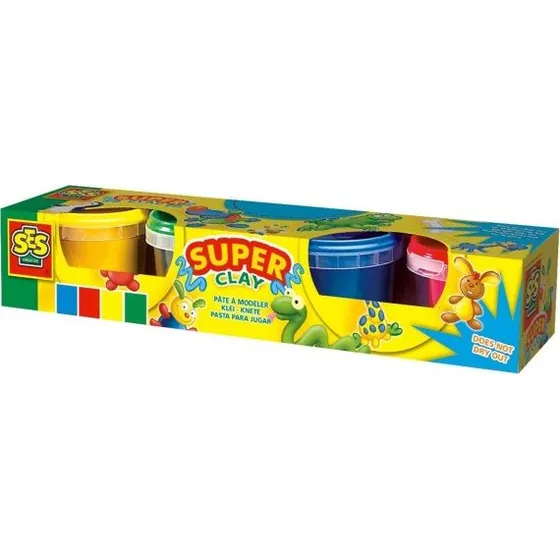 SES Creative® Pâte à modeler Basic, 4 pots 90 g