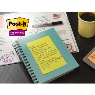 Post-it Super Sticky Lignées Miami 101x152 mm - 3 blocs