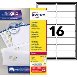 Avery L7162-250 - Étiquettes Laser Blanc 99,1 x 33,9 mm (4000)