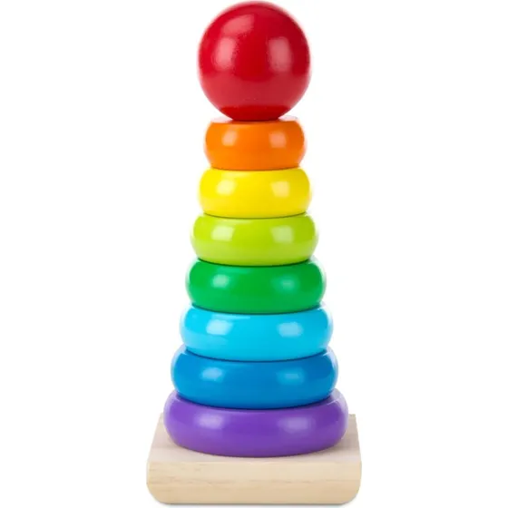 Melissa & Doug Rainbow Stacker - Pyramide en bois 8 anneaux
