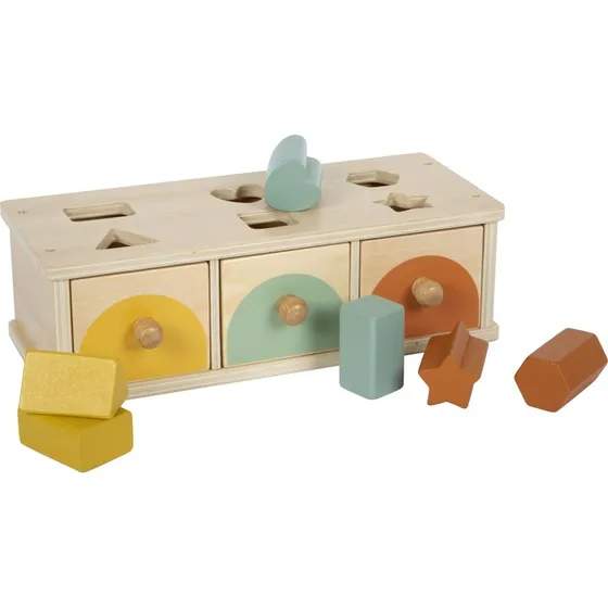 Montessori Boîte à Tiroirs en Bois FSC - 6 Blocs Colorés