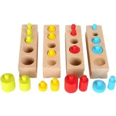 Montessori Cylindres à Empiler Multicolores