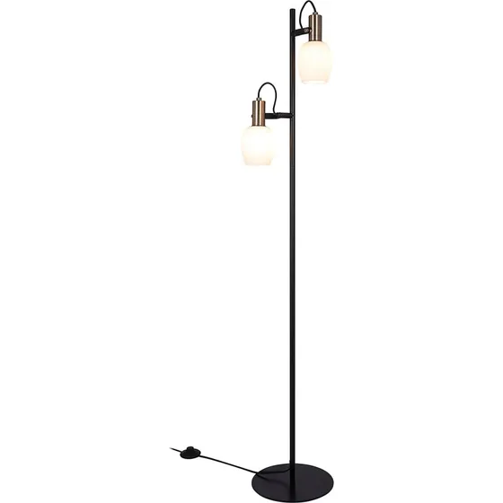 Nordlux Arild - Lampadaire en laiton et verre opale