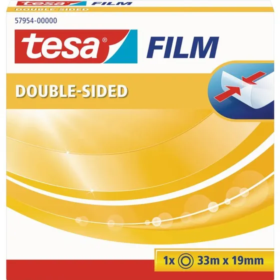 tesa 57954 Ruban double face transparent 19 mm x 33 m