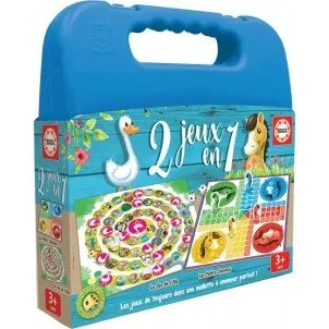 Educa - Malette 2 Jeux en 1 : Petits Chevaux & Jeu de l'Oie