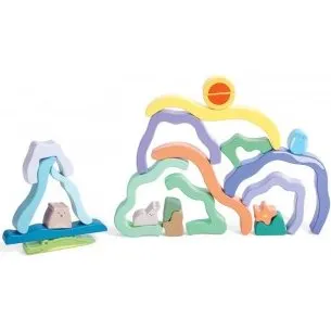 Hape Blocs à empiler Nature et Animaux - 22 pièces