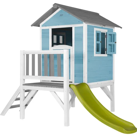 AXI Lodge XL Maisonnette Bleue avec Toboggan Vert Citron