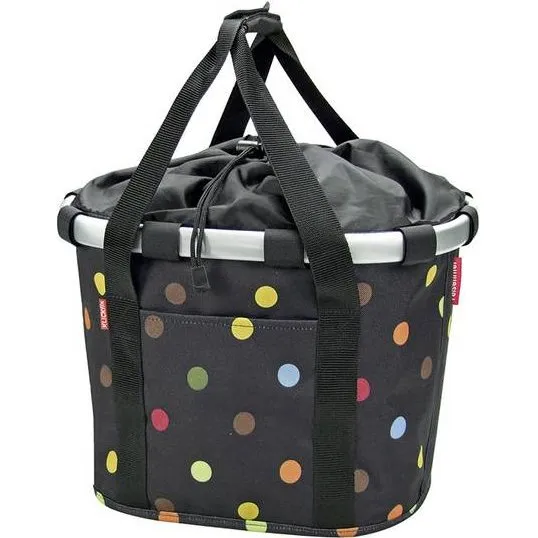 Reisenthel Klickfix Dots - Panier de guidon noir 15 L
