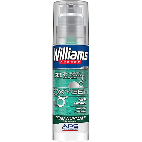 Williams Gel à Raser Expert Oxygène 0% Alcool 150 ml