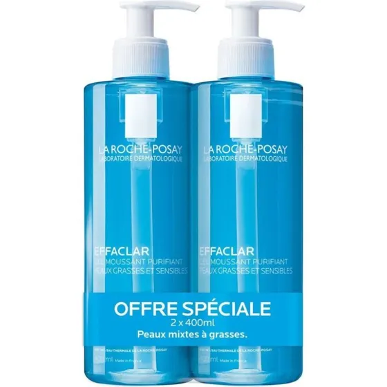 La Roche-Posay Effaclar Gel Moussant Purifiant 2x400ml