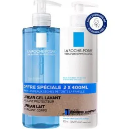 La Roche-Posay Lipikar Gel Lavant + Lait Relipidant 2x400ml