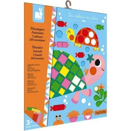 Janod Kit créatif Mosaïques Animaux – 3 tableaux