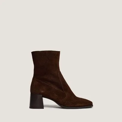 ARGENTAT Bottines à bouts ovales croûte marron
